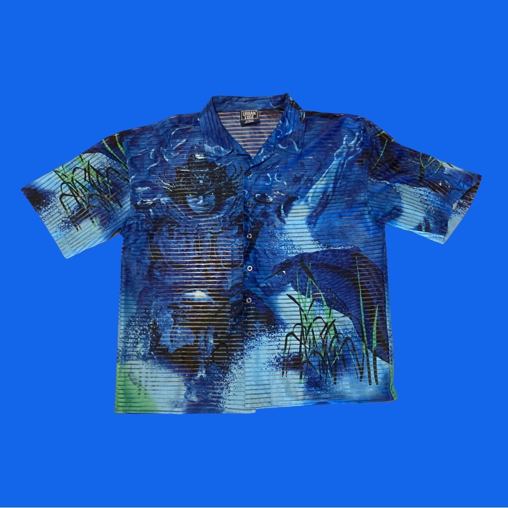 Super cool transparent short sleeved button down!